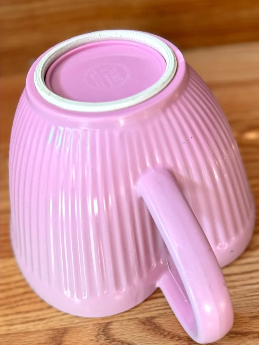 Gradient pink heart-shaped  batter bowl , ribbed heart shape 💗